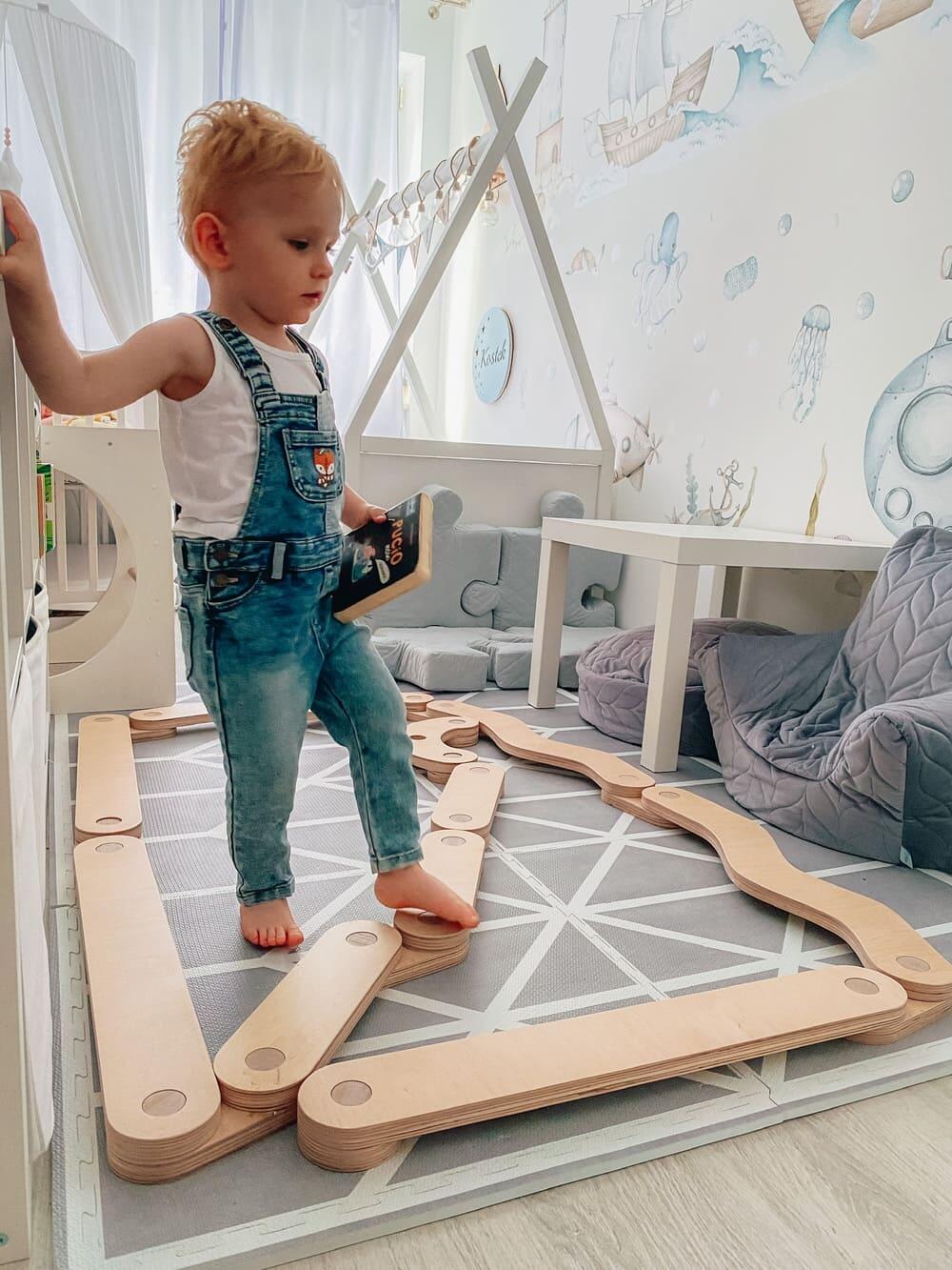 Chemin d’équilibre en bois pour enfants 7/7