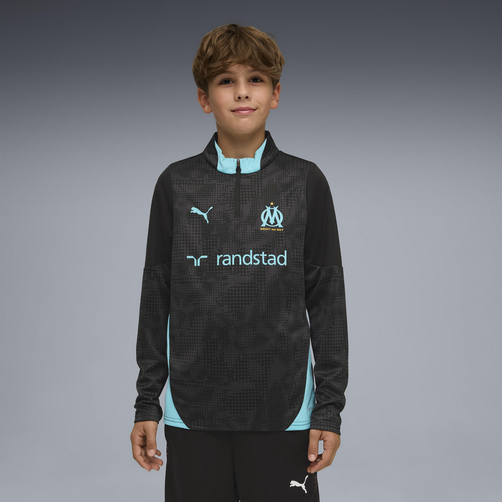 Młodzieżowa bluza treningowa Olympique Marsylia z zamkiem 1/4 PUMA