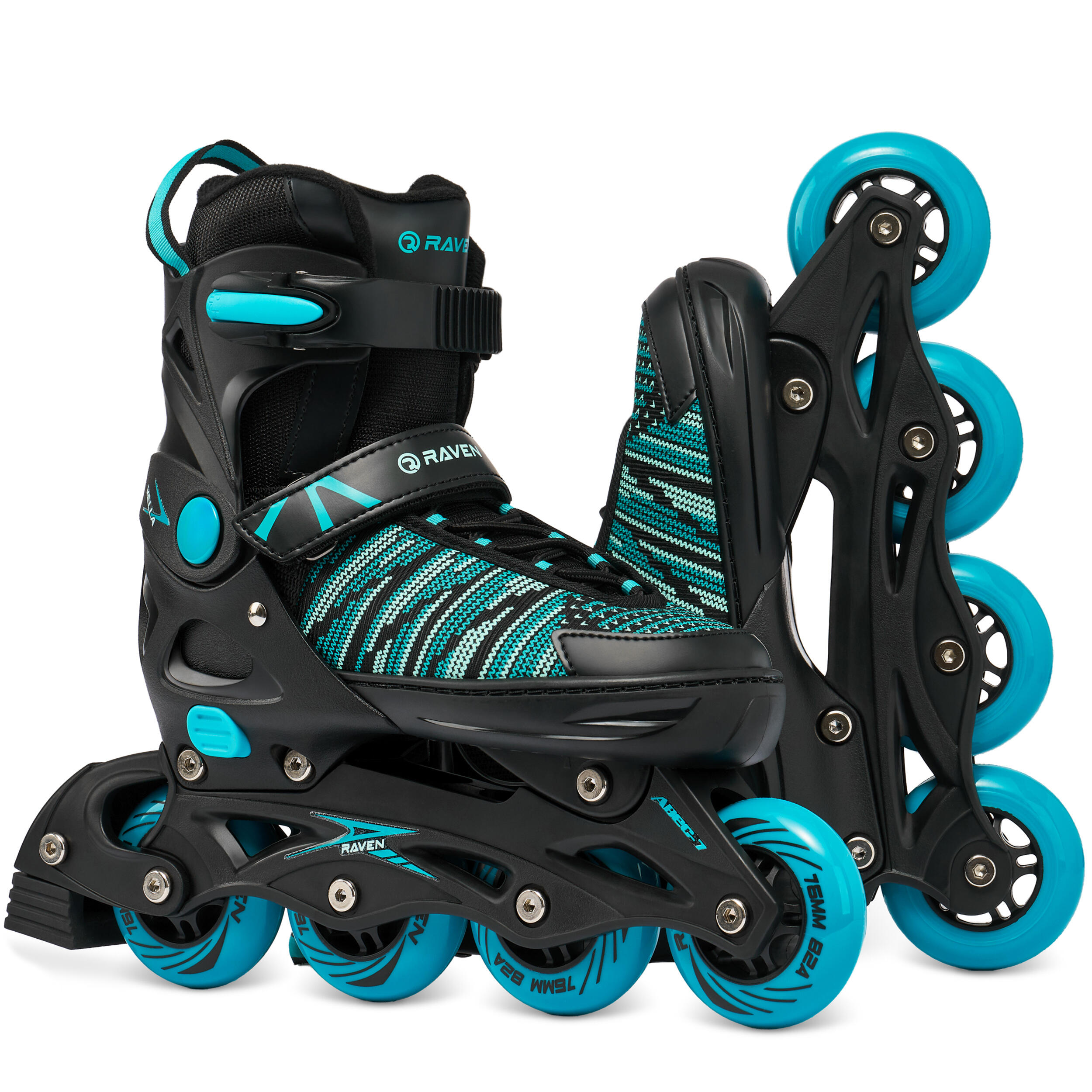 Roller RAVEN 3-en-1 – Coque Polycarbonate, Ajustable, Roues 64-72mm, Triskate Et Patin à Glace En Option