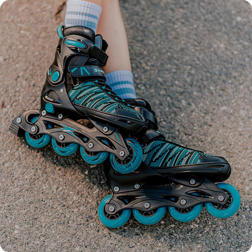Patins  Raven Vella ajustáveis Preto/Menta 6/7
