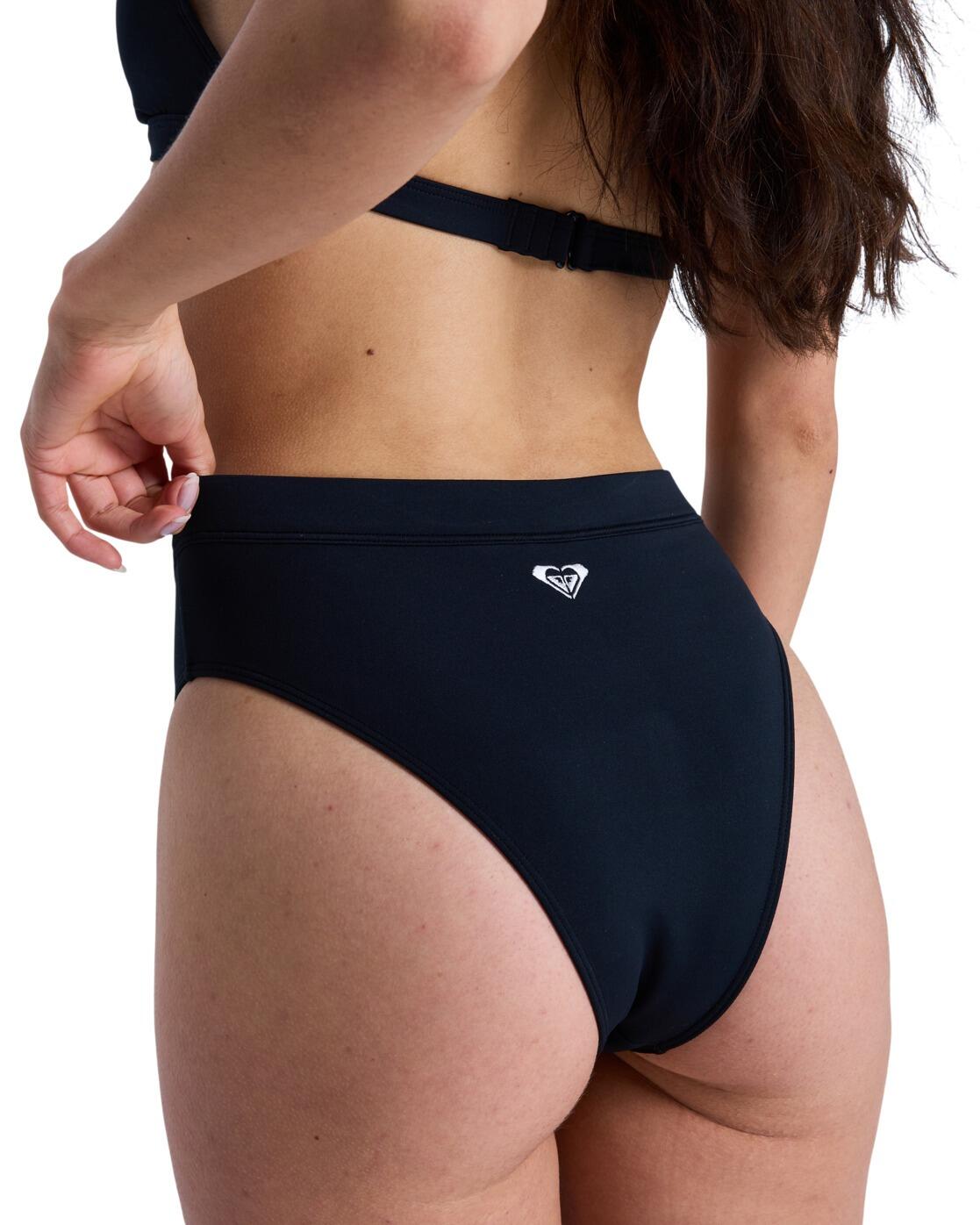 Braguitas de bikini de talle alto SOLID ESSENTIALS MODERATE HIGH LEG Negro Mujer 4/4