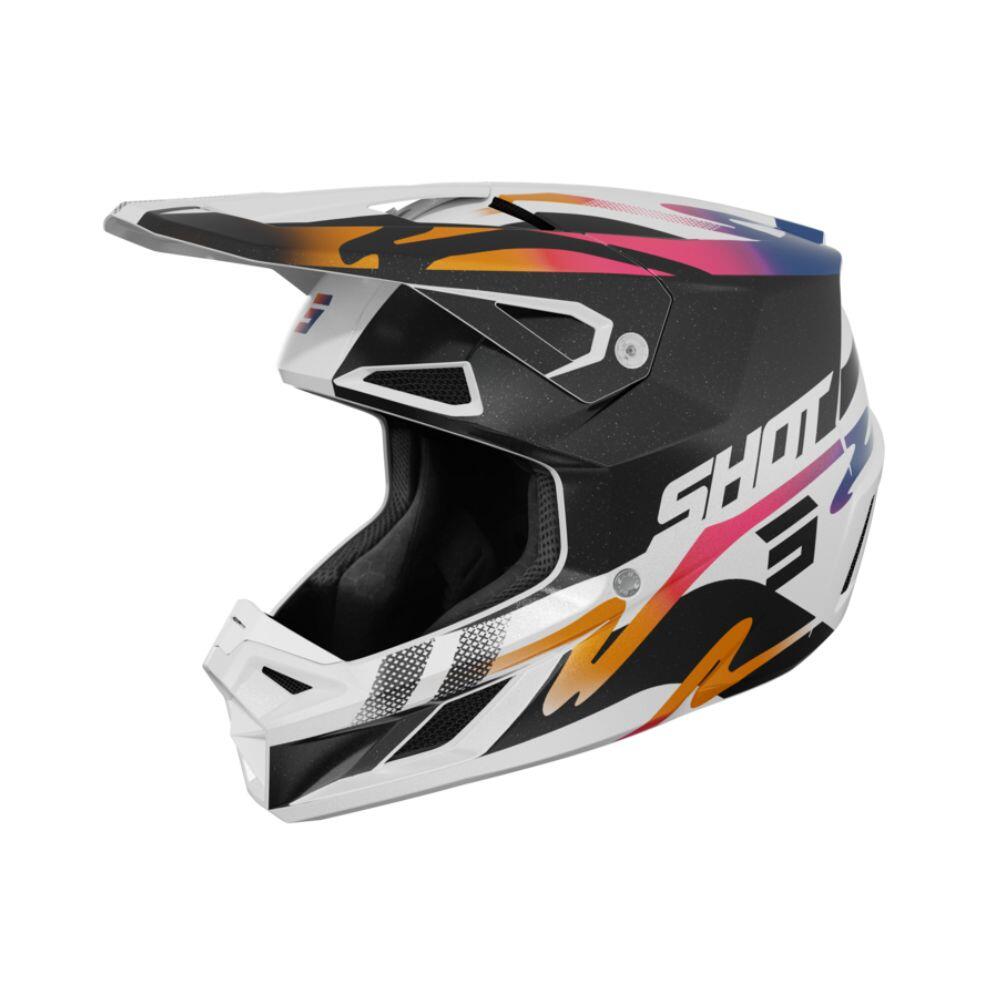 Shot Race Gear - Casque Intégral Shot Speed Wave Noir Blanc Brillant - Casque - 57-58 Cm - Decathlon
