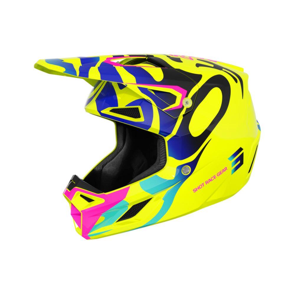 Shot Race Gear - Casque Intégral Shot Speed Ghost Jaune Brillant Enfant - Casque - 53-54 Cm - Decathlon