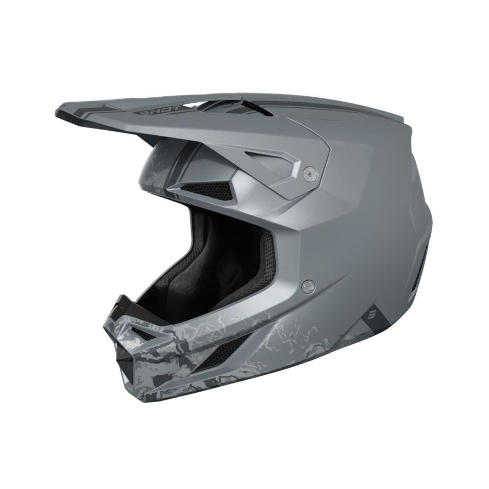 Shot Race Gear - Casque Intégral Shot Speed Battle Gris Mat - Casque - Decathlon