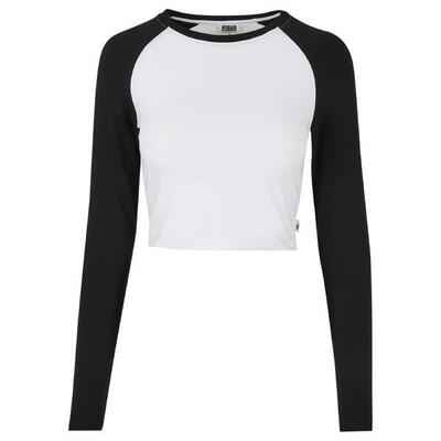 Biologisch dames-t-shirt met lange mouwen urban classics retro baseball