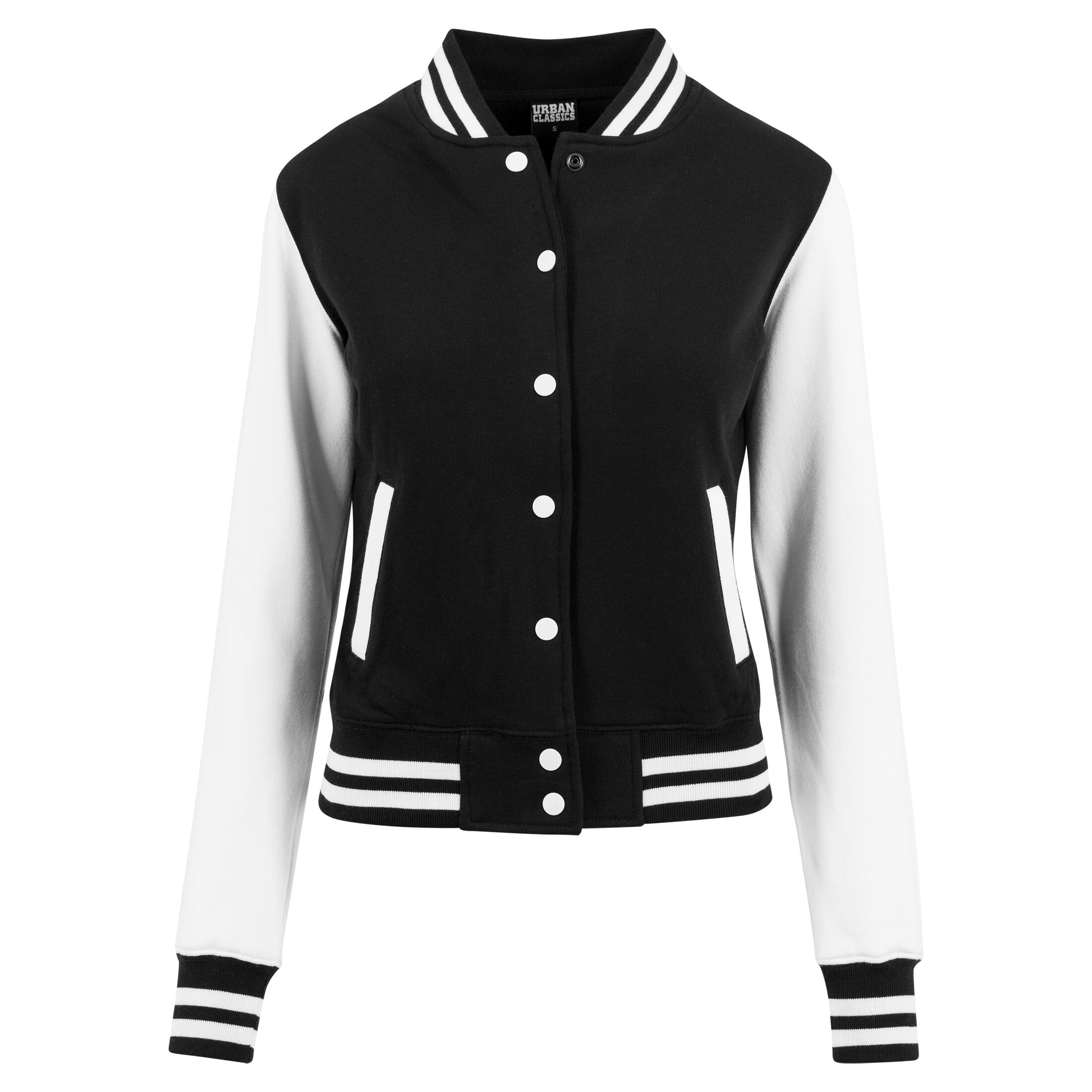 Urban Classics - Veste Teddy Femme Grandes Tailles Urban Classic 2-tone College Sweat - Veste - Blanc|noir - Decathlon