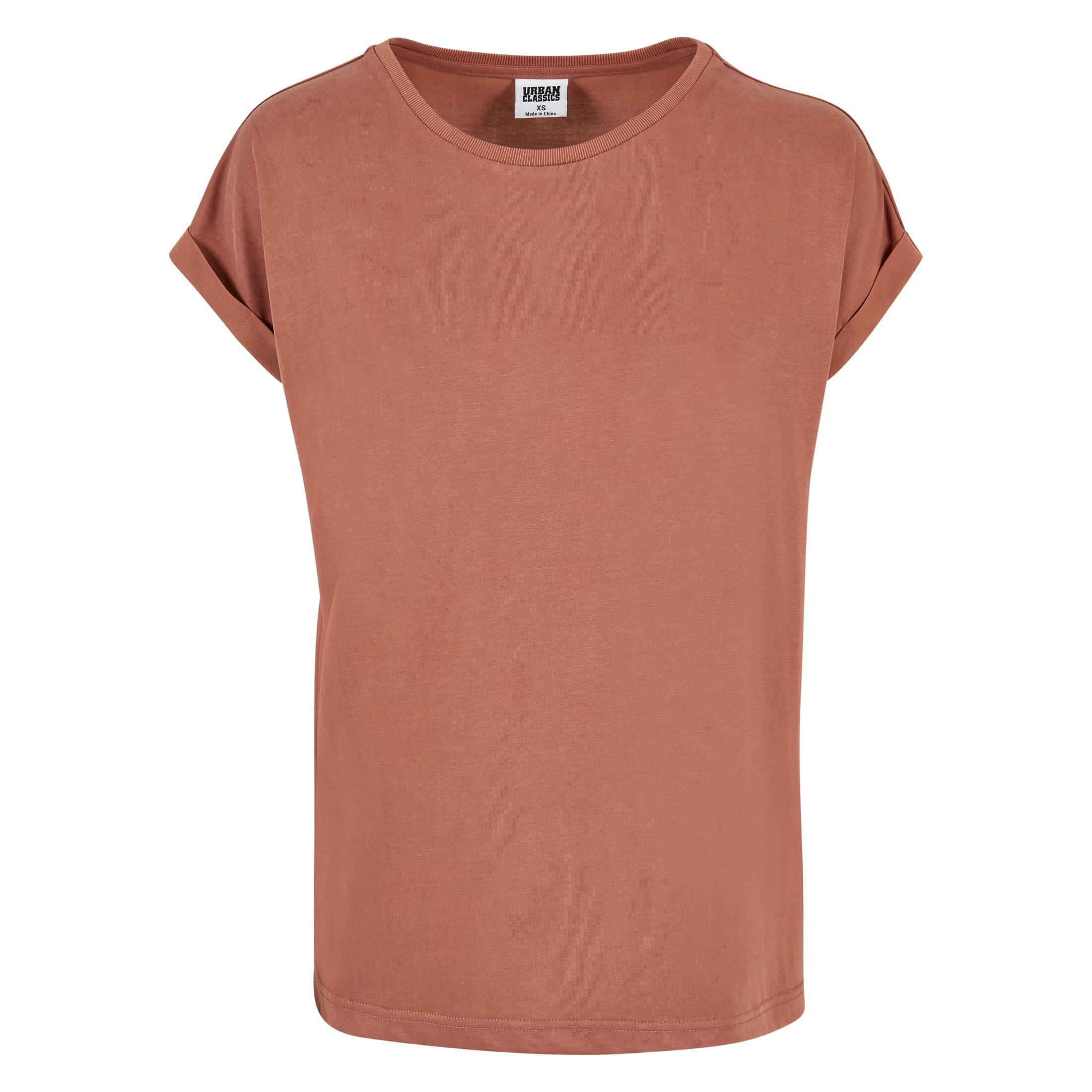 Urban Classics - T-shirt Épaules Dénudées Femme Urban Classics Modal - T-shirt Manches Courtes - Orange|rose|rouge - Decathlon