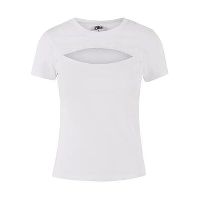 Dames-t-shirt kort urban classics cut out