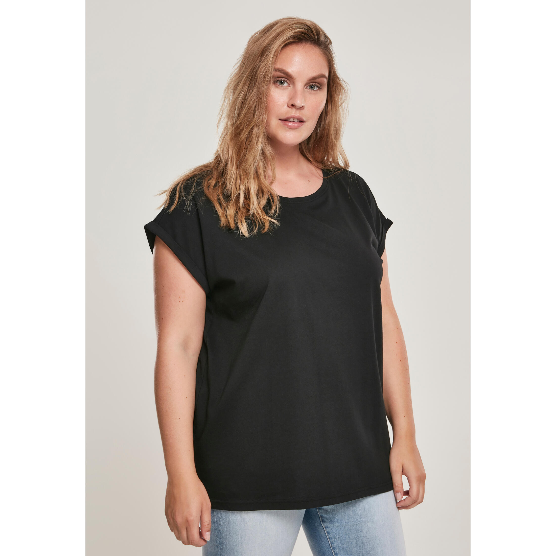 T-shirt Urban Classics Donna In Cotone Biologico &ndash; Maniche Corte, Giromanica Esteso, Comfort