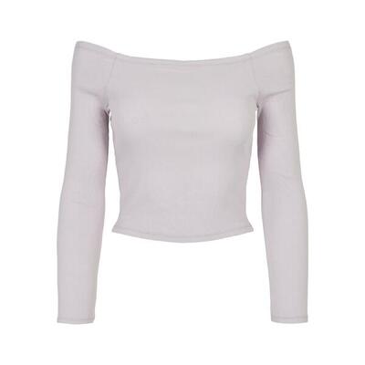 Dames-t-shirt met lange mouwen en blote schouders urban classics