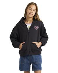 Sweat à capuche zippé MIDNIGHT HIKE BRUSHED Vert Fille