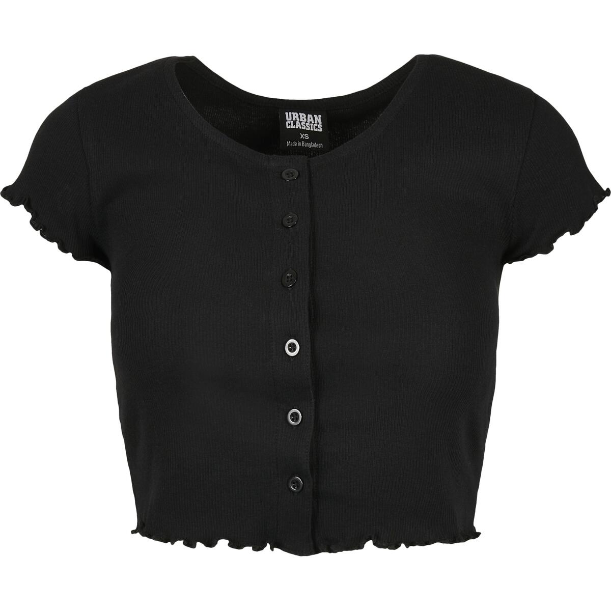 URBAN CLASSICS Women's T-shirt Urban Classics cropped button up rib