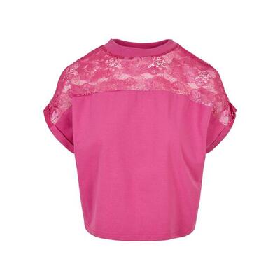 Dames-t-shirt van kant urban classics oversized gt