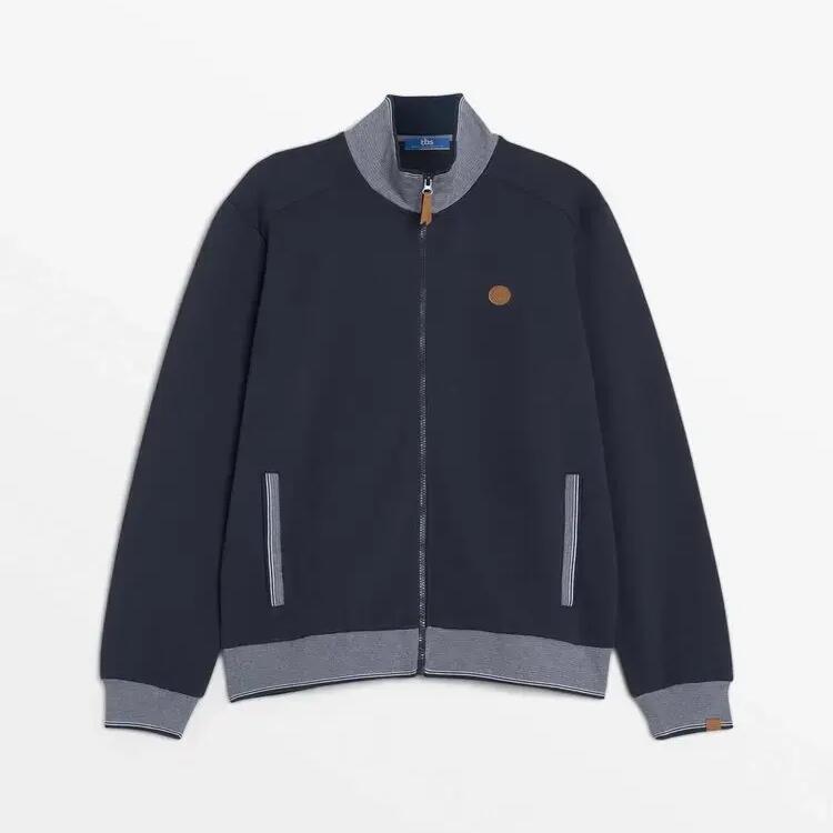Men's TBS LOANN 24612 Navy Zip-Up Sweatshirt