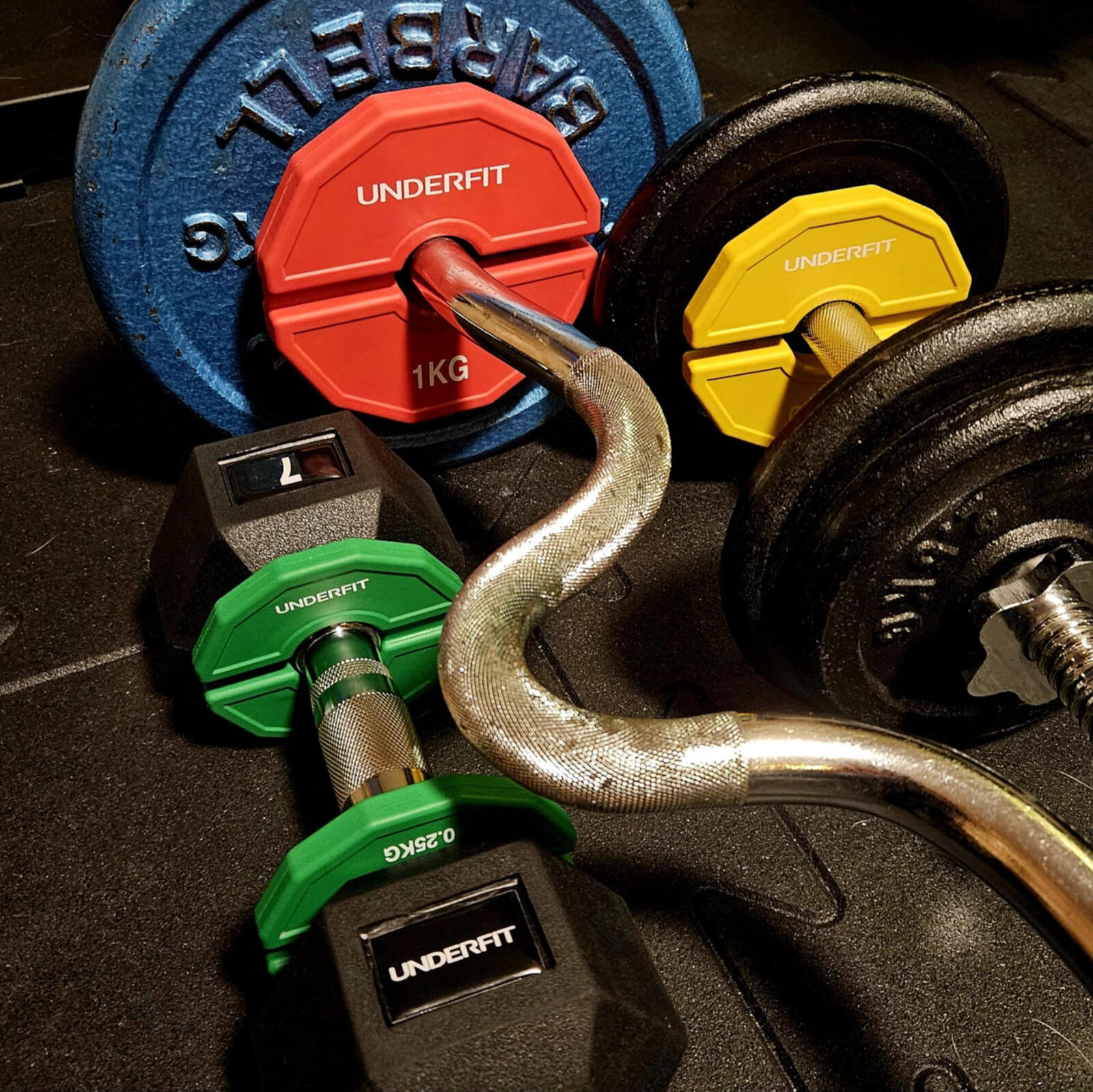 Zestaw talerzy progresywnych UNDERFIT 2 x 0,25 - 1 KG (3,5 KG) do gryfu 5/7