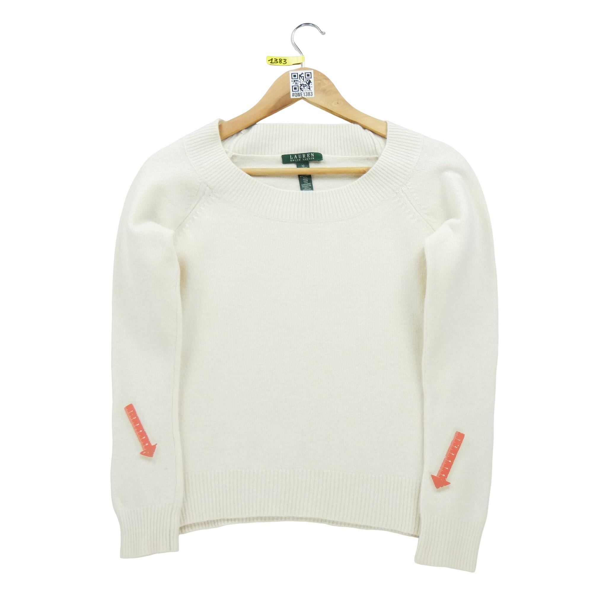 Reconditionné - Pull Femme laine et cachemire Blanc - Bon État 4/7