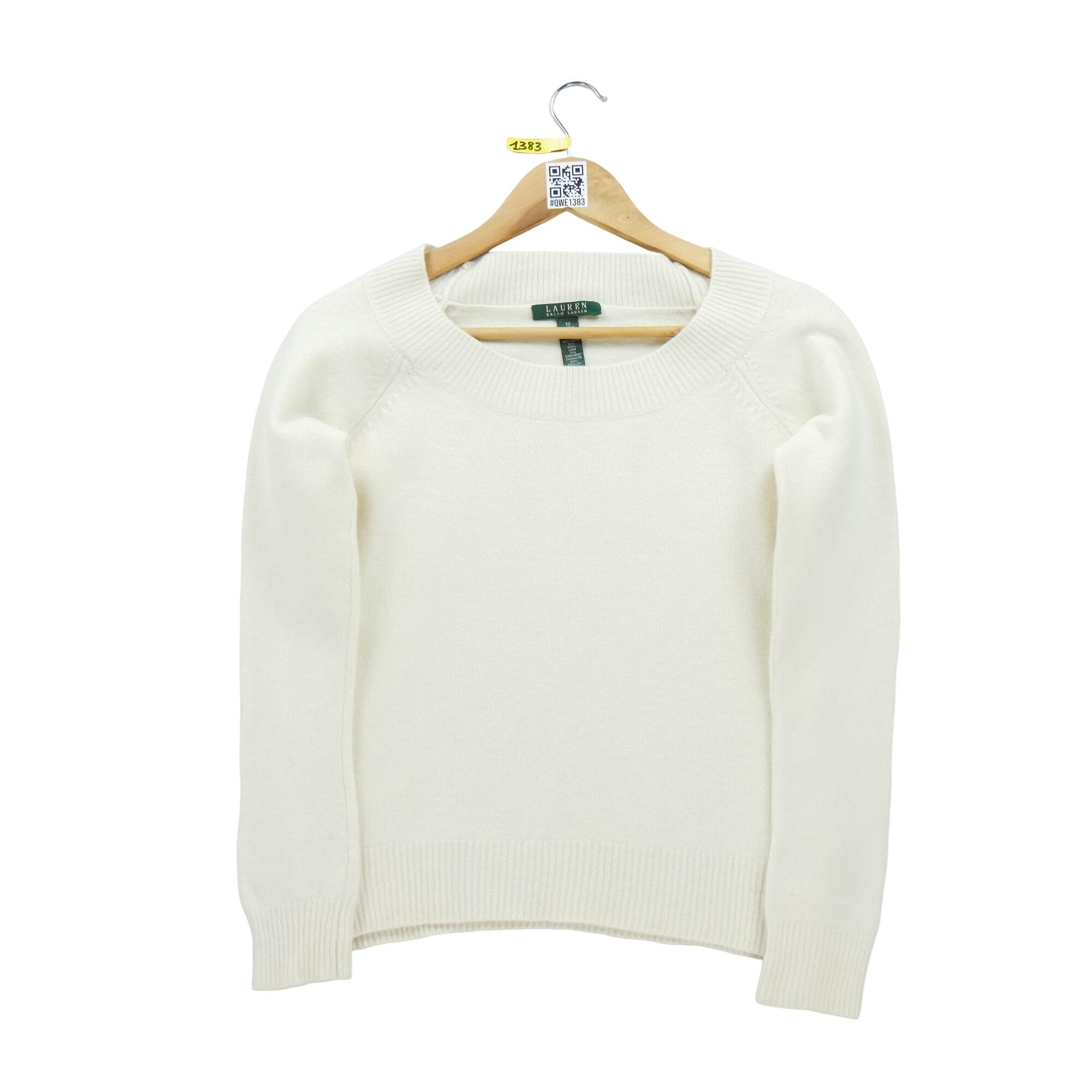 RALPH LAUREN Reconditionné - Pull Femme laine et cachemire Blanc - Bon État