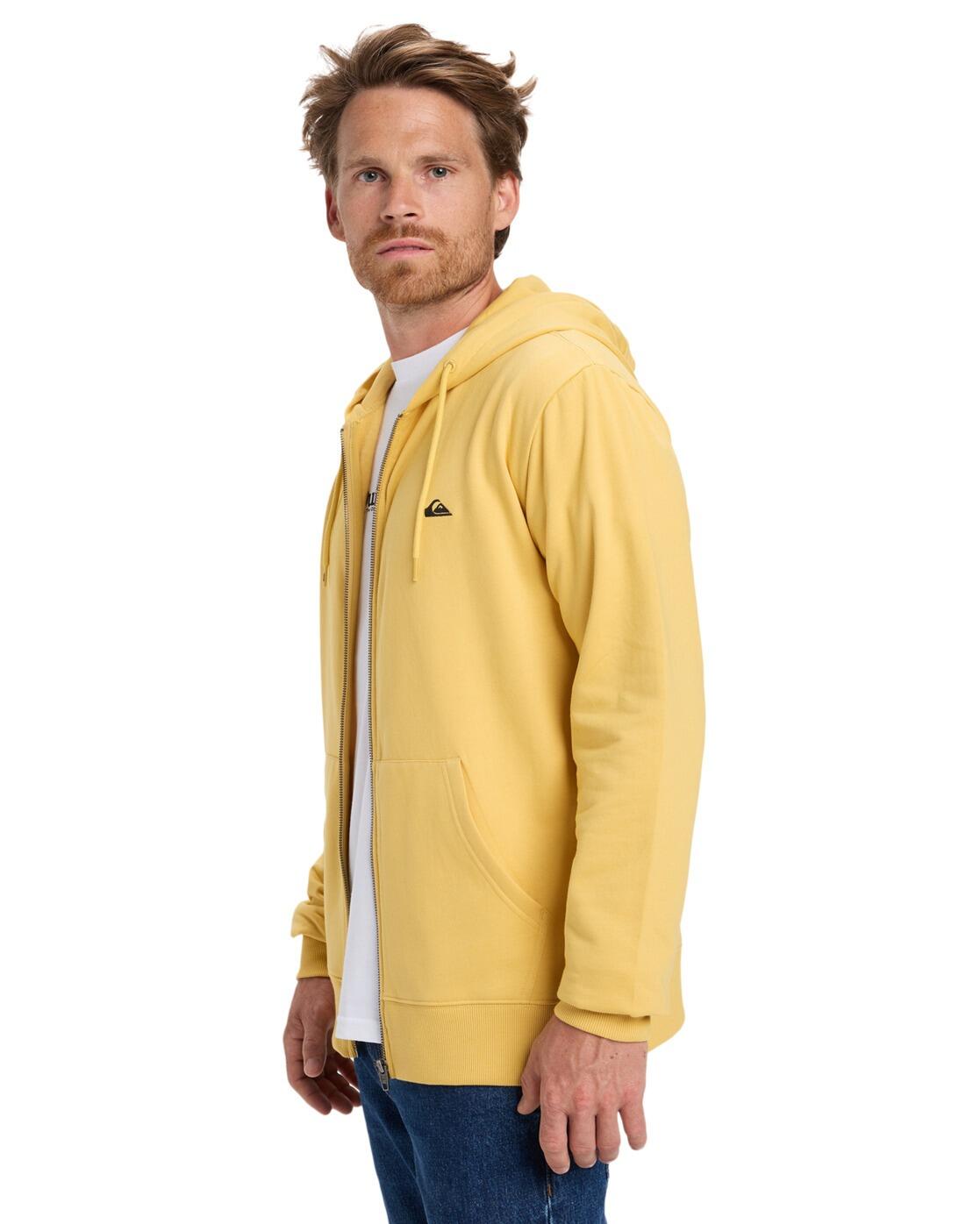 Sweat à capuche zippé BASIC ZIP Jaune Homme 3/4