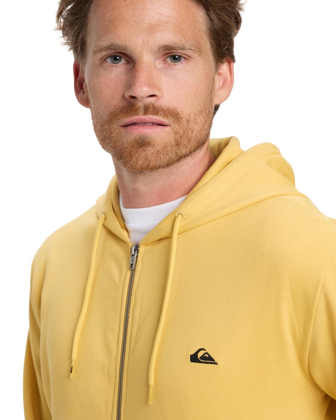 Sweat à capuche zippé BASIC ZIP Jaune Homme 4/4