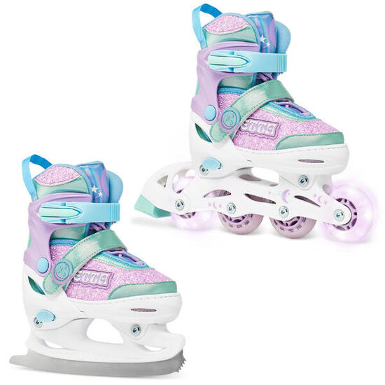 Patines 2en1 Ruedas Ajustables Etta Rosa/Azul
