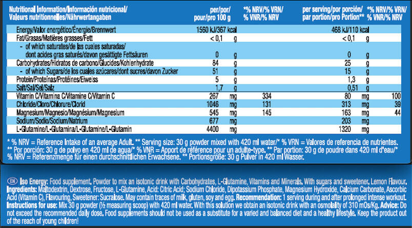 Boisson isotonique - Iso Energy - Citron 900g 3/6
