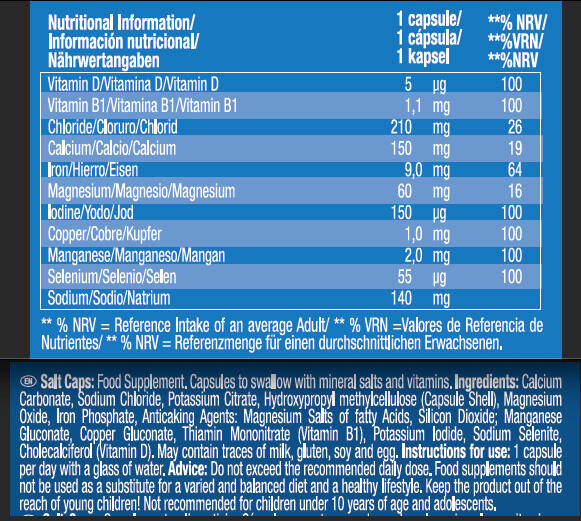 Formule d'électrolytes - Salt Caps - 90 Gélules 3/6
