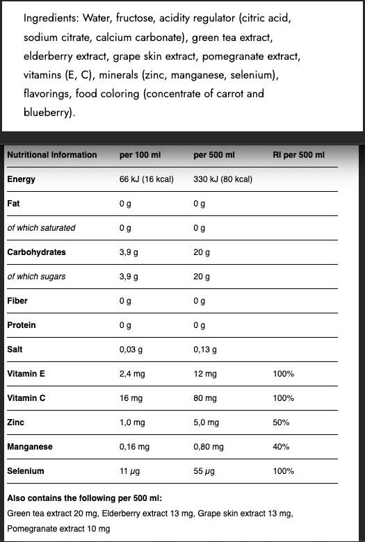 Boissons vitaminées - Vitamin Well Boost - Myrtille Framboise 3/3