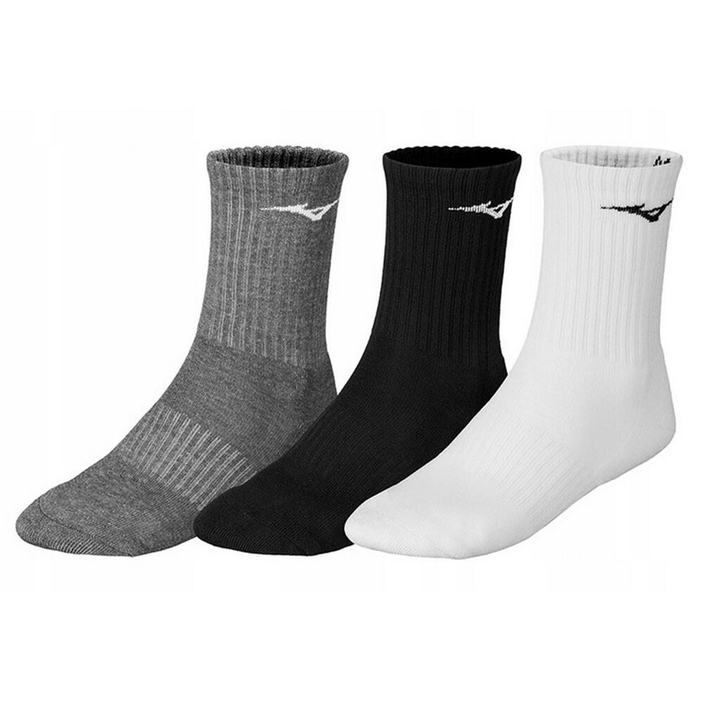 Calzini Allenamento Adulto Unisex Misura Confezione 3 Mizuno Bianco Nero Grigio 2/2