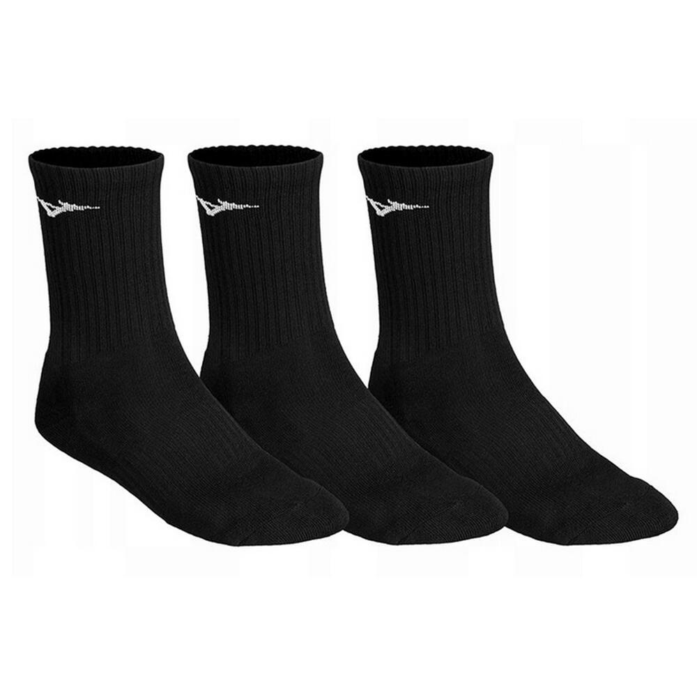 Unisex Adult Mid Calf Training Socks (Pack of 3) (Black)