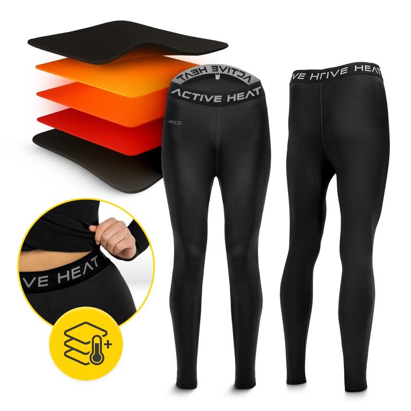 Pantaloni termici călduroși unisex 4FIZJO ACTIVE HEAT negri