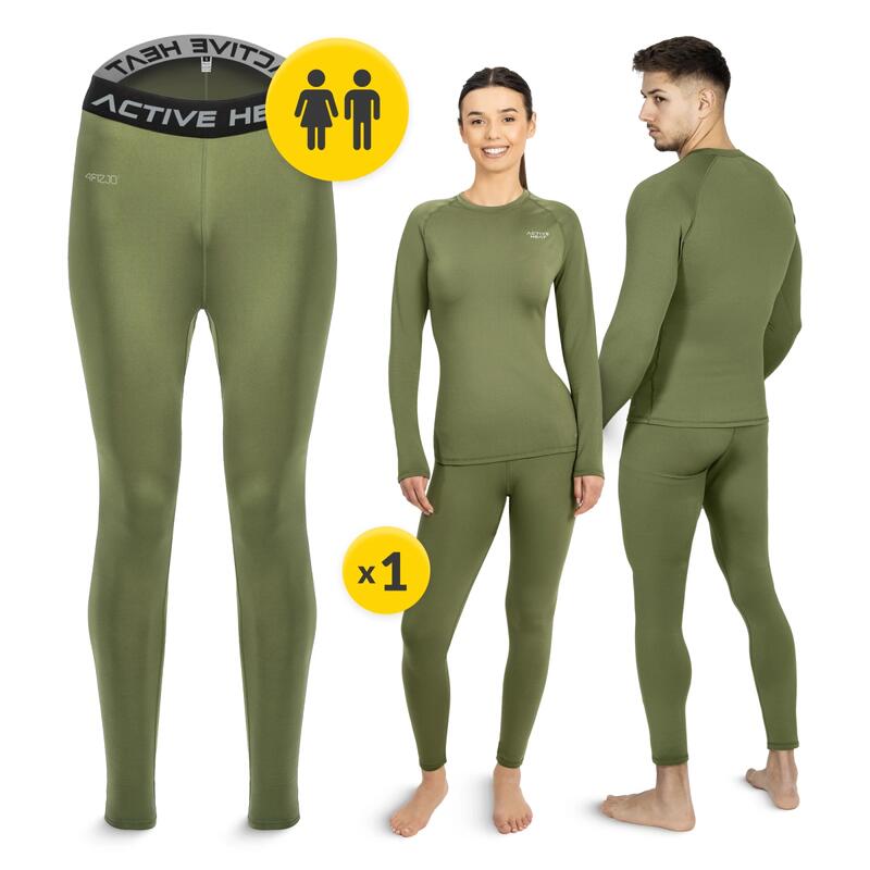 Pantaloni termici călduroși unisex 4FIZJO ACTIVE HEAT verde