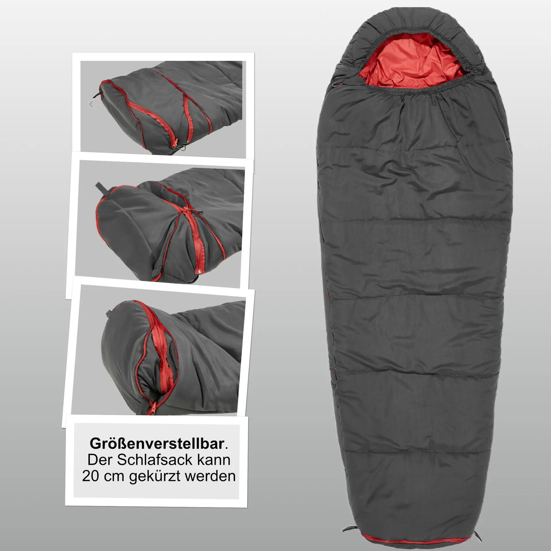 Mumienschlafsack Kinder Verstellbar 190 cm 1,2 kg Schlafsack 2/6
