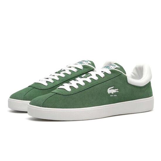 Scarpe Sportive Pelle ScamosciataUomo Lacoste Baseshot Nero Bianco