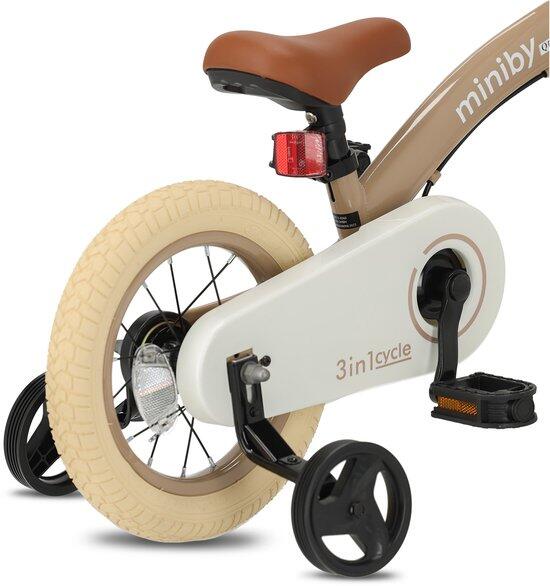 Qplay Miniby Vélo enfant 12 pouces – 3 en 1 – draisienne – Rose 6/7
