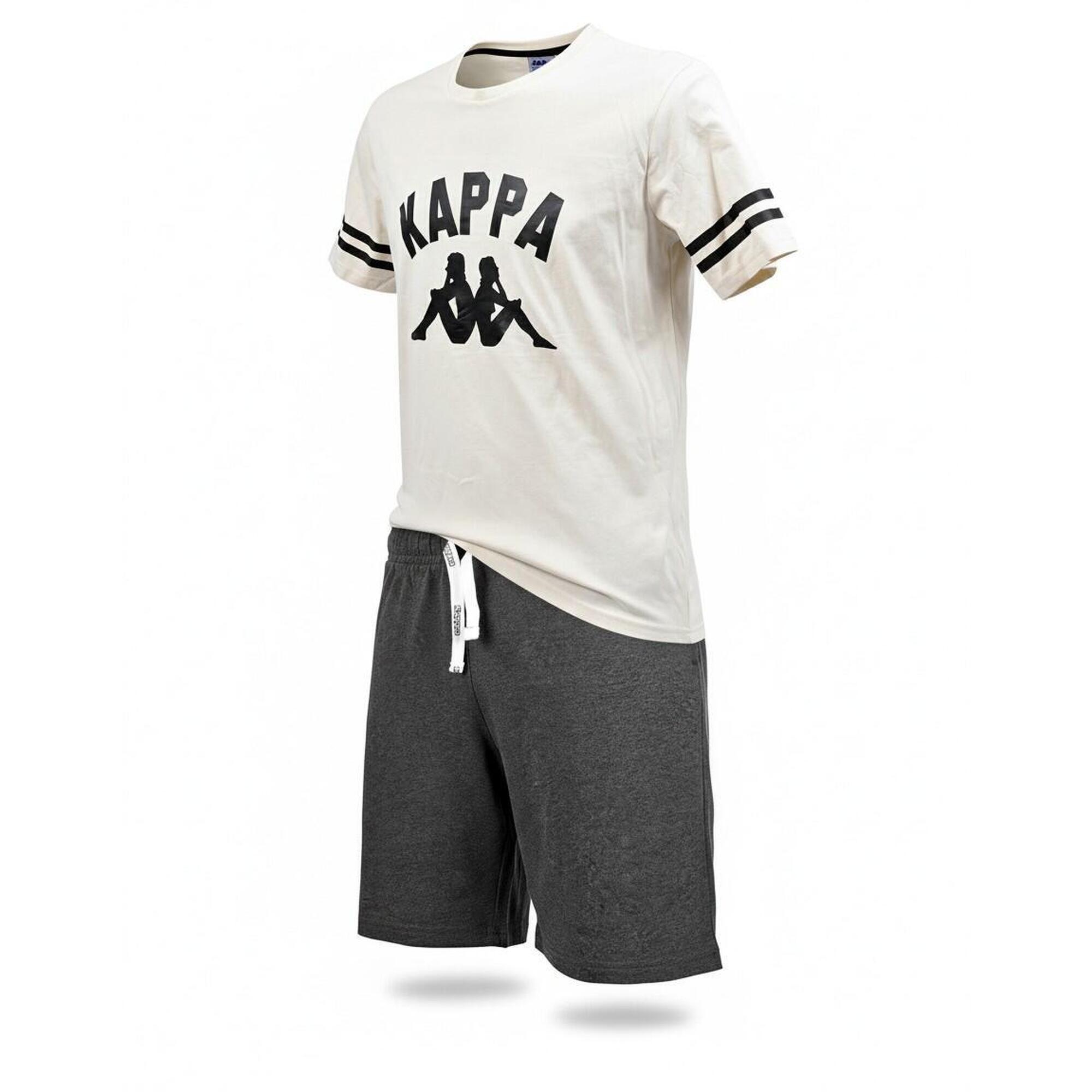 Kappa - Kappa Pyjama Court Homme Coton - Caleçon - Beige|gris - Decathlon