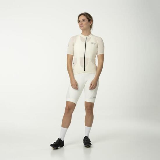 Salopette ciclismo donna gravel SIX6 bianca in poliestere riciclato