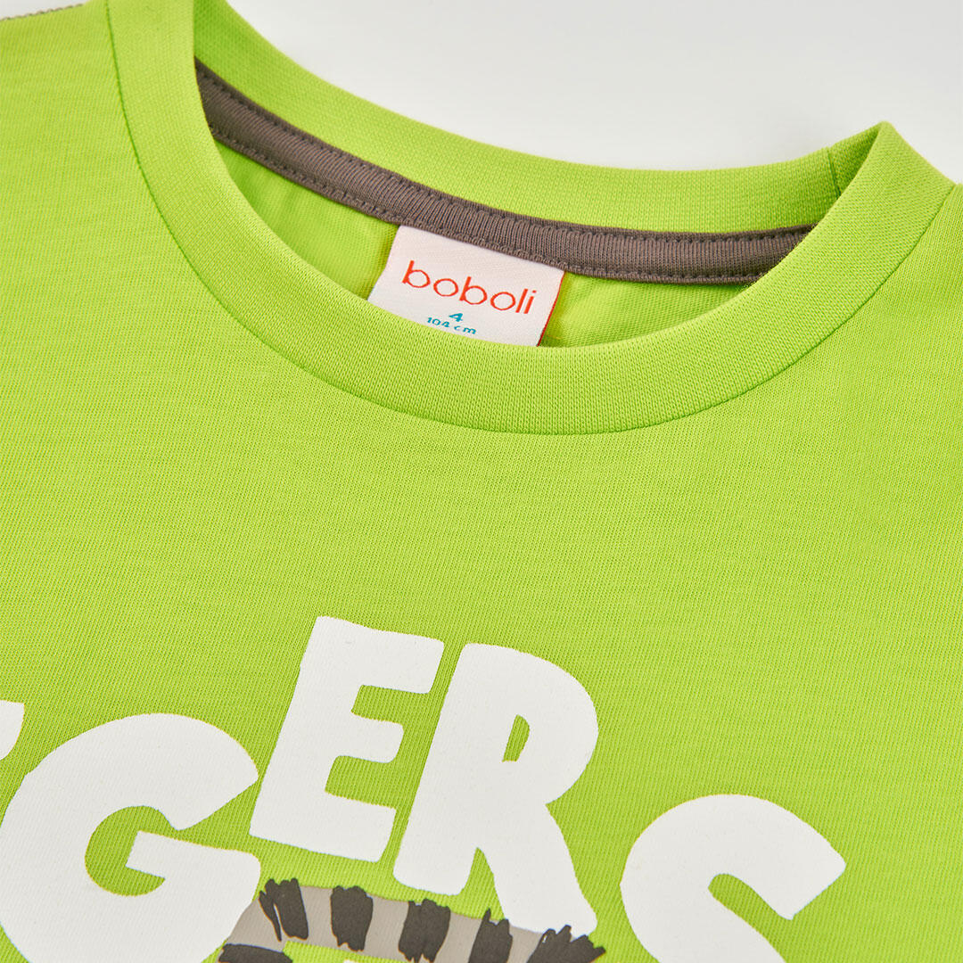 Camisetas de verano de gimnasía kids niño boboli verde 3/4