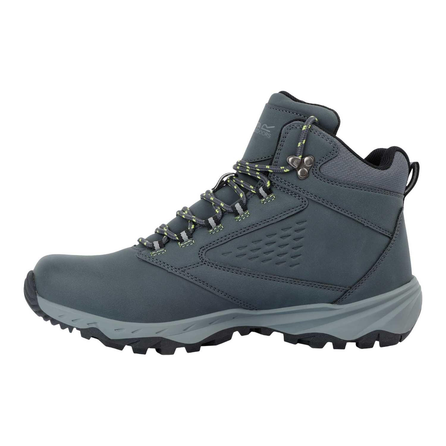 Bottines De Marche AMBLE Homme (Gris Foncé / Vert Néon) 3/5