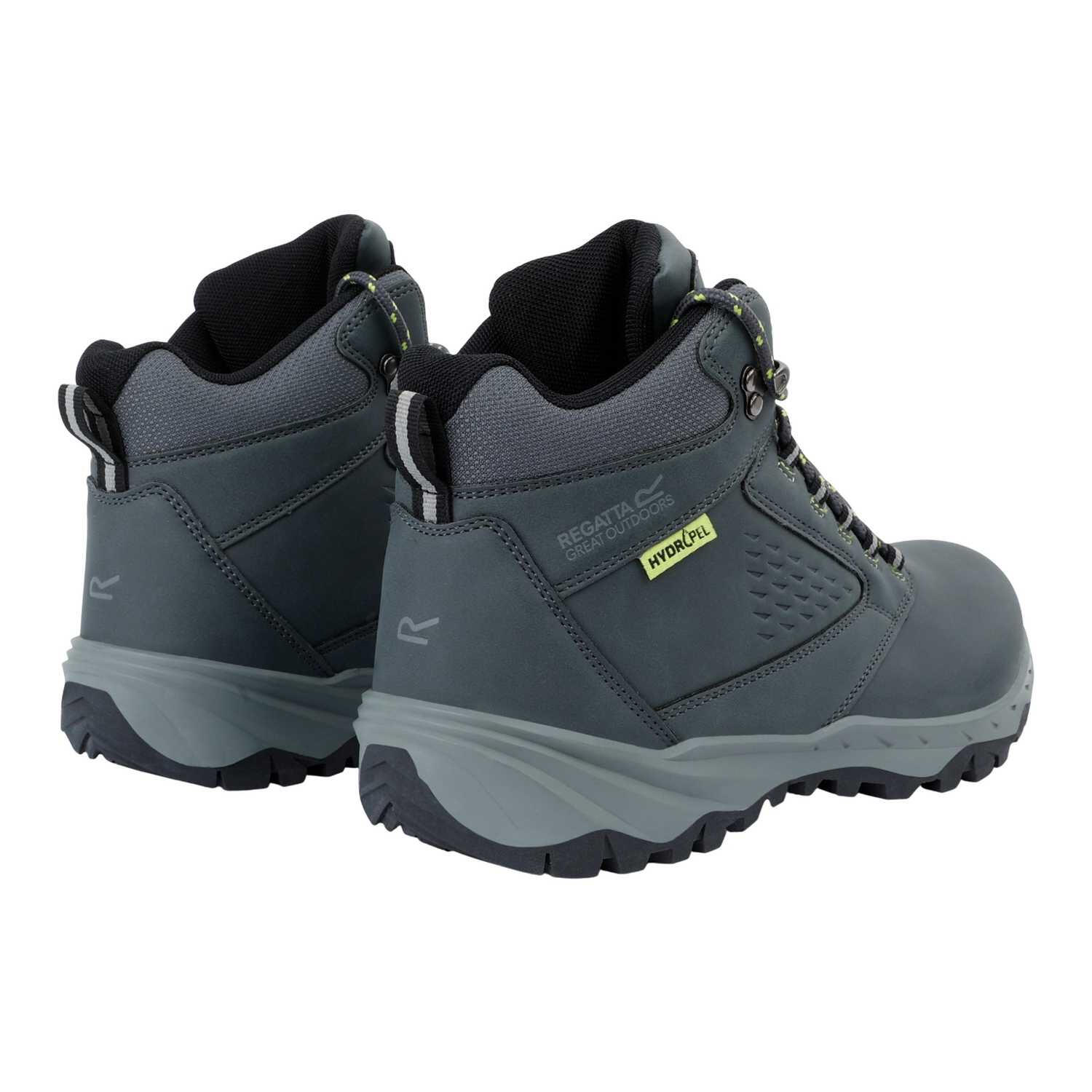 Bottines De Marche AMBLE Homme (Gris Foncé / Vert Néon) 2/5