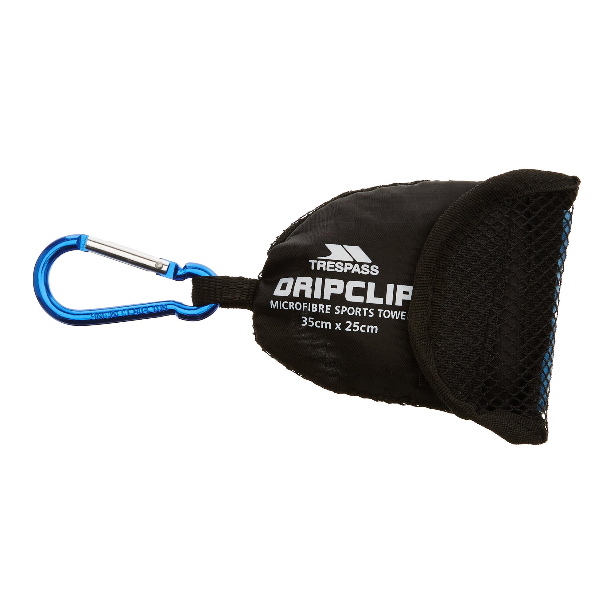 TRESPASS Dripclip Microfibre Towel Keyring With Carabiner Clip (Blue)