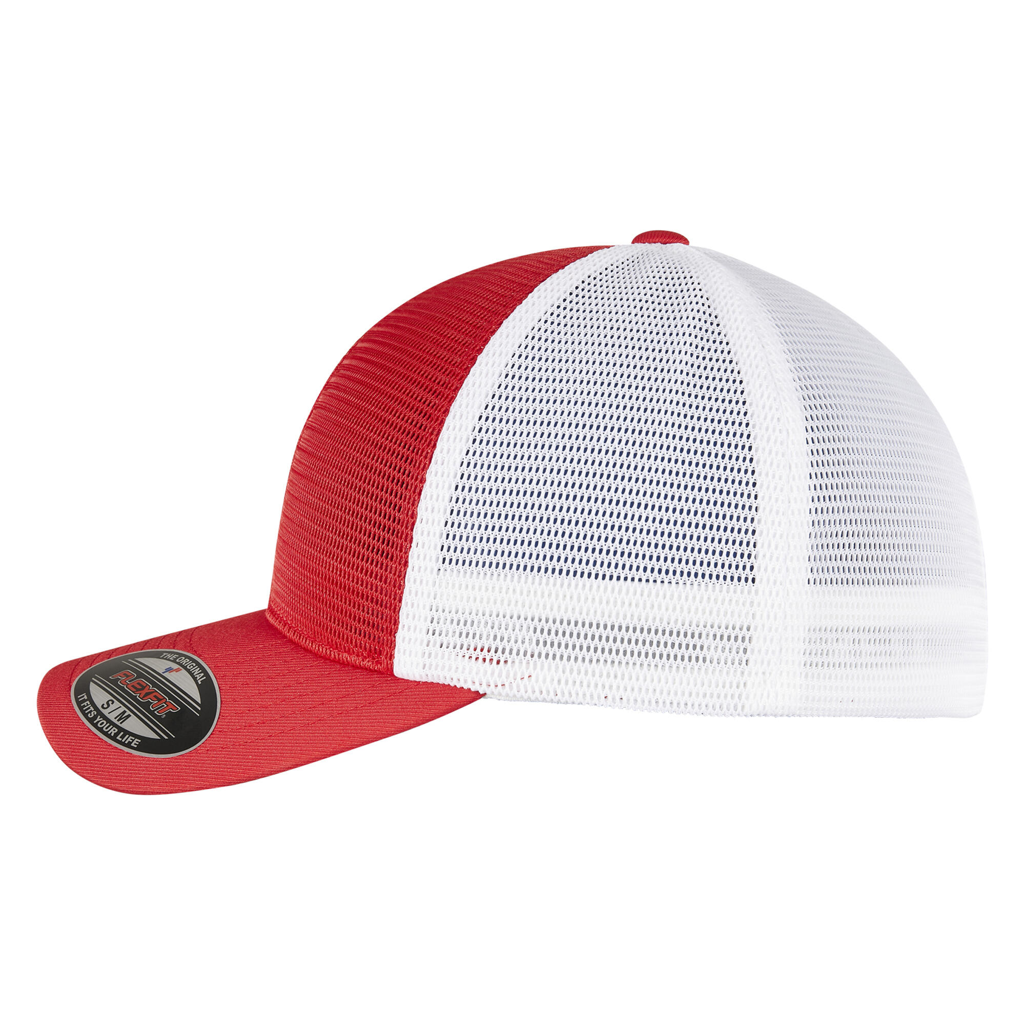 "360" Kappe, Omnimesh Damen und Herren Rot/Weiß 3/4
