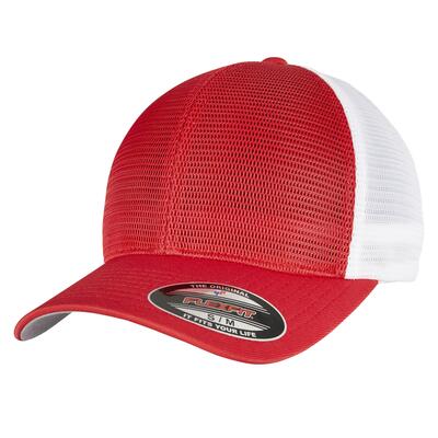 360 tweekleurige omnimesh cap (rood/wit)