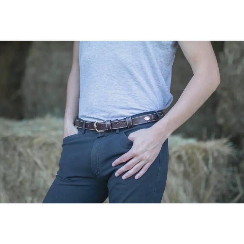 Dy'on Fancy Leder Riem Zwart -
