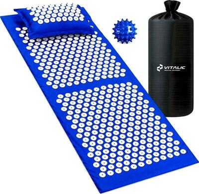 S-vorm spijkermat met spijkerkussen - acupressuur massage shakti mat met bal