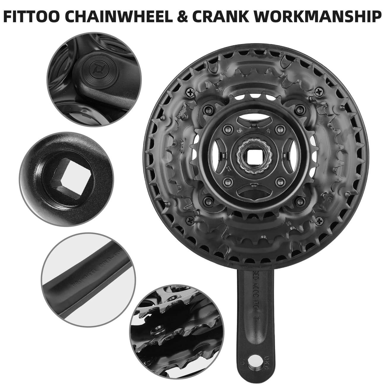Mro Chainwheel FITTOO Bike Crank Set, Bicycle Triple Chainwheel and Crank Set