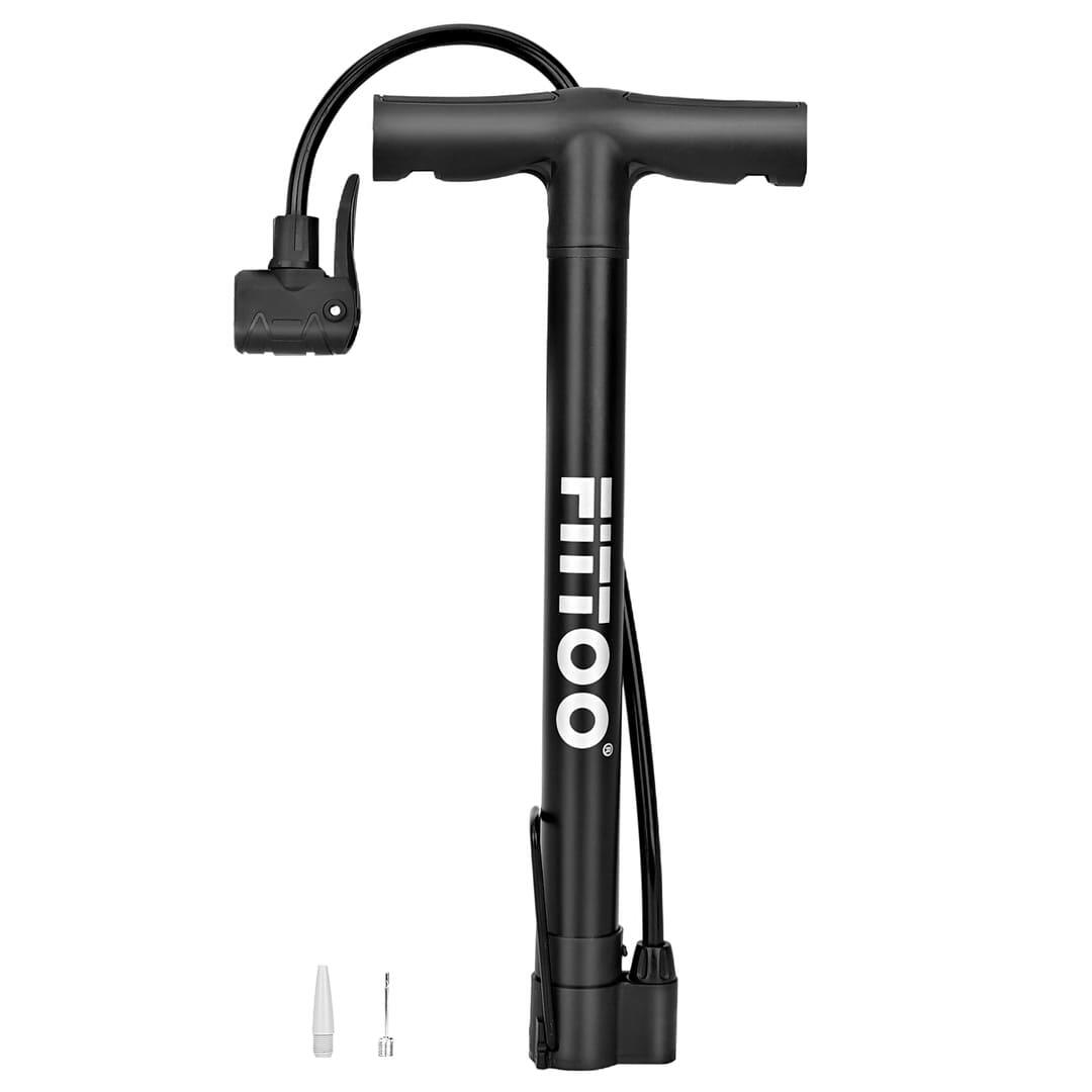 Share FITTOO Portable Mini High Pressure Bike Hand Air Pump Inflator Black