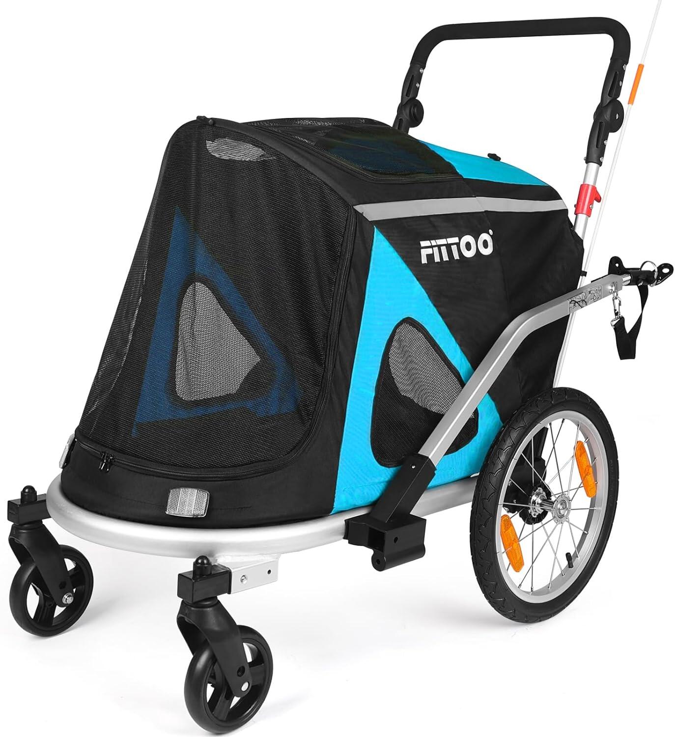 Upgraded Medium Pet Trailer & Stroller – Lightweight Aluminium Frame