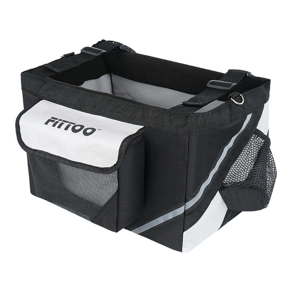 FITTOO 3 In 1 Pet Bike Basket Dog Cat Carrier Front Bicycle Basket Foldable