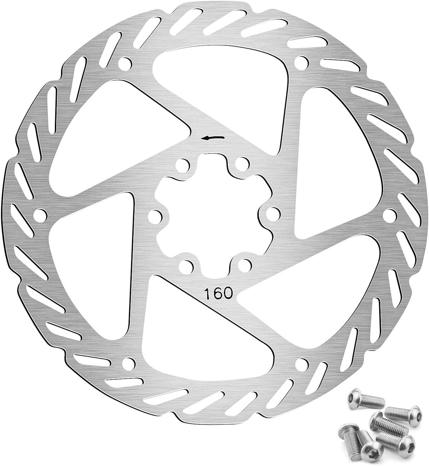 FITTOO Bicycle Bike Disc Brake Rotor with 6 Bolts - Sliver-160mm-1PCS