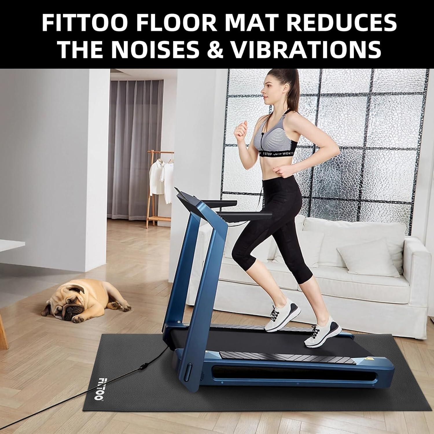 FITTOO  Exercise Equipment Mat  Floor Treadmill Indoor Bike Gym mat S M L